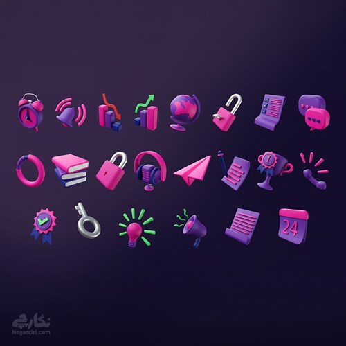 پک آیکون 3بعدی تجاری (Business Icon)