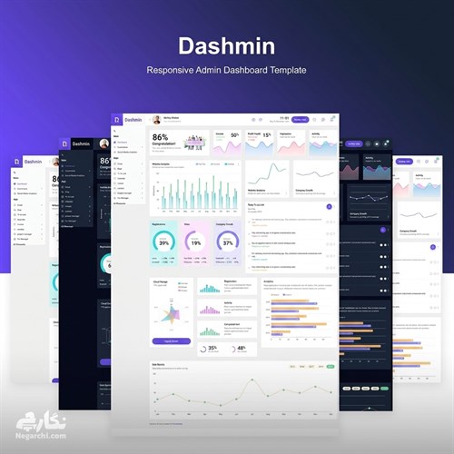 قالب داشبورد مدیریت ریسپانسیو مبتنی بر Bootstrap - دش‌مین (Dashmin)