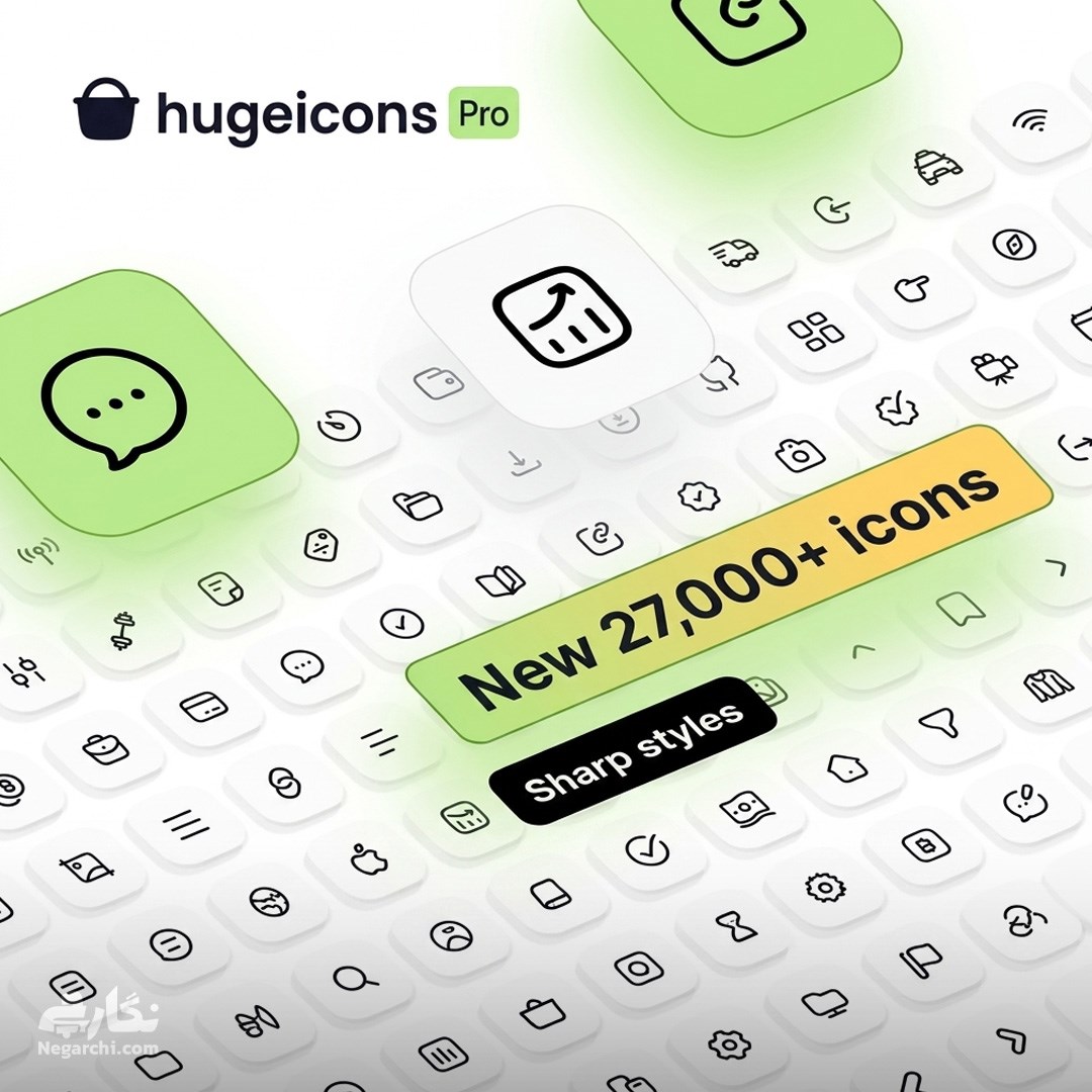 پک آیکن 27000+ Hugeicons Pro