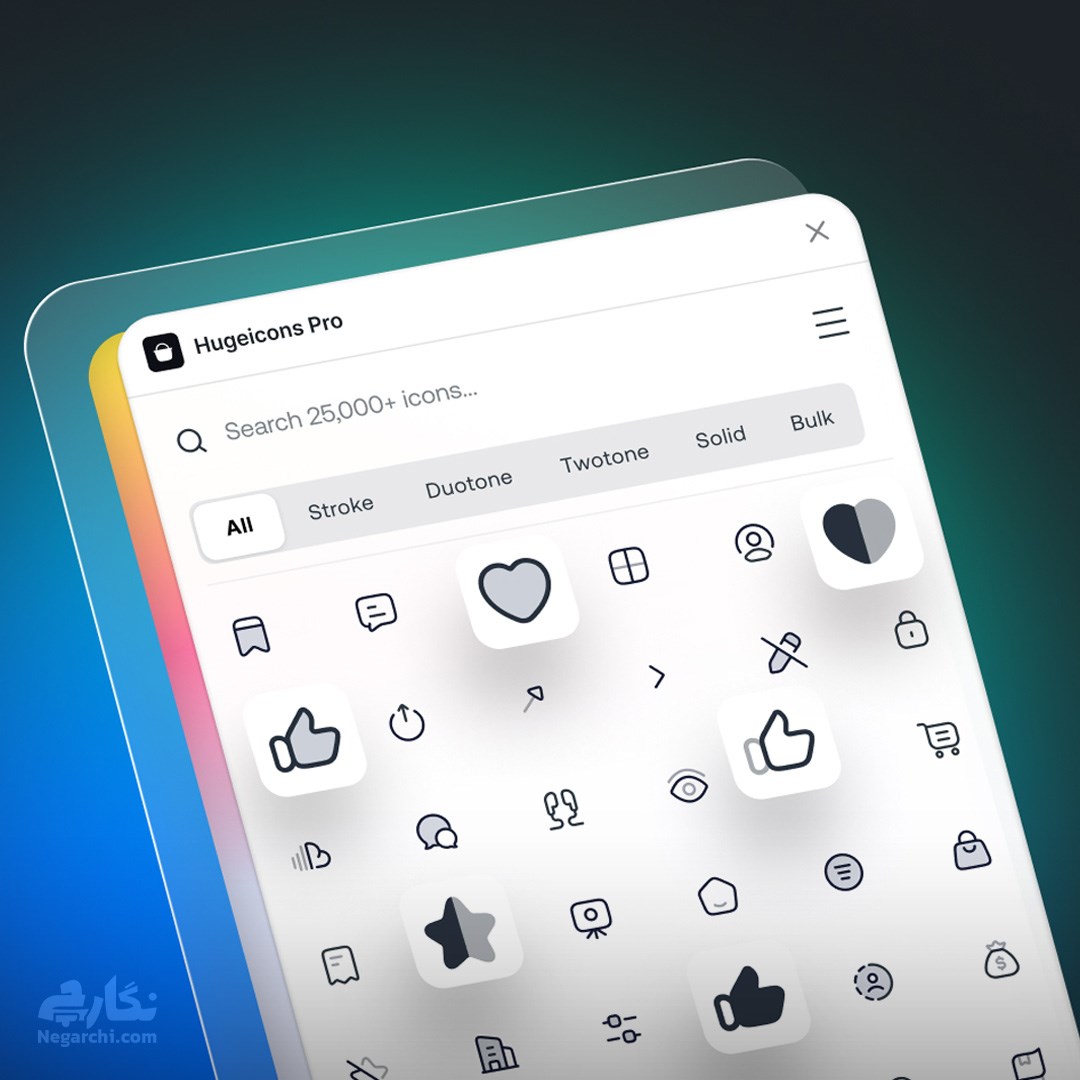 پک آیکن 27000+ Hugeicons Pro