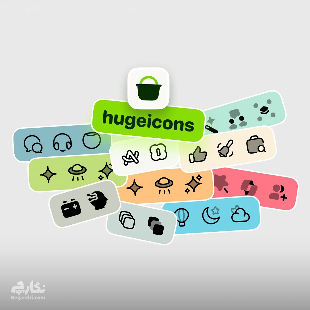 پک آیکن 27000+ Hugeicons Pro