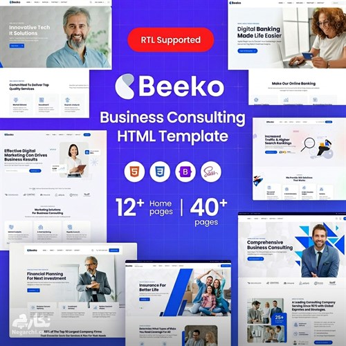 قالب سایت HTML شرکتی Beeko بکو با Bootstrap 5 + نسخه راست‌چین (RTL)
