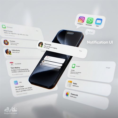 پک موشن گرافیک نوتیفیکیشن موبایل (UI) برای افترافکت