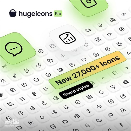 پک آیکن 27000+ Hugeicons Pro