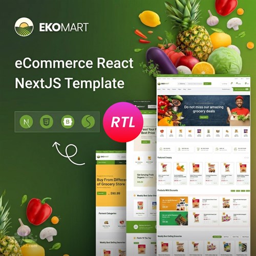 قالب HTML سایت فروشگاهی مدرن Ekomart اکومارت + نسخه راست‌چین (RTL)