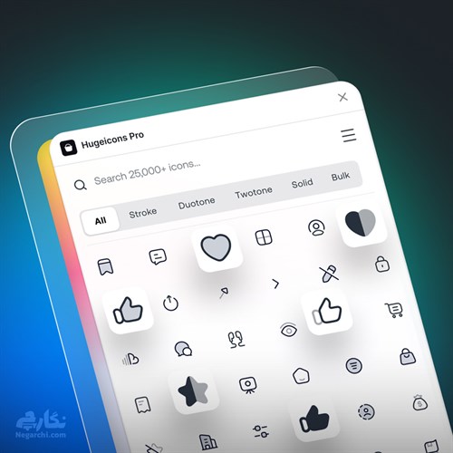 پک آیکن 27000+ Hugeicons Pro