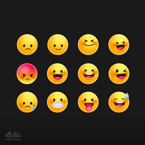 پک 24 عدد آیکون سه بعدی ایموجی